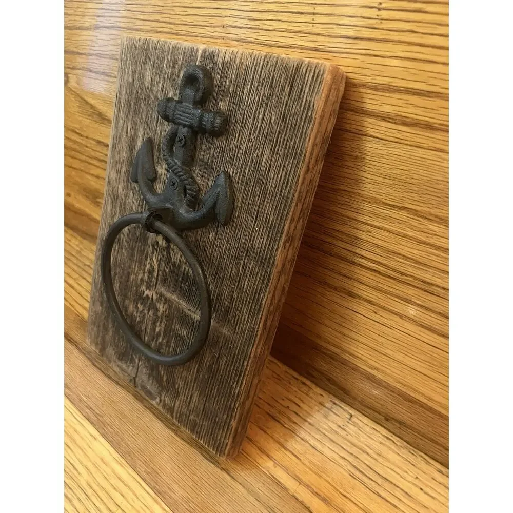 Anchor Hand Towel Holder, Beach Lake House, Bathroom Towel Hanger 11”x8”